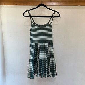 Wild Fable Green and White Striped Dress